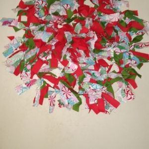 #32 Peppermint Candy Round Fabric Wreath